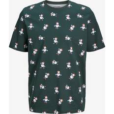 Jack & Jones Jul-t-shirt Merry Aop Tee S Crew Neck Grön