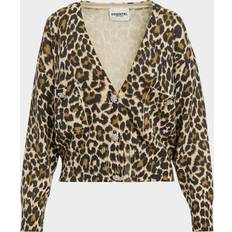 Multicolore Cardigan Essentiel Antwerp Leopard Print Cardigan - Black