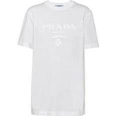 Prada Women T-shirts Prada Embroidered Jersey T-Shirt