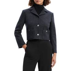 Theory Outerwear Theory Boxy Cropped Jacket - Charcoal Melange