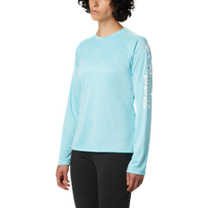 Columbia Women T-shirts Columbia PFG Tidal Tee II Long-Sleeve T-Shirt - Clear Blue/White