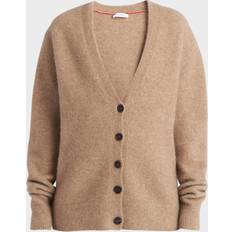 Ferragamo Damen Cardigans Ferragamo Oversize Strickjacke mit Seide und Alpaka - Beige