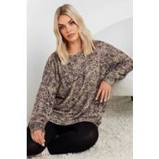 Luipaard Truien Yours Leopard Print Jumper - Natural Brown