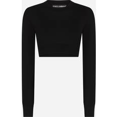 Seide Pullover Dolce & Gabbana Cropped Round-neck Silk Pullover Black