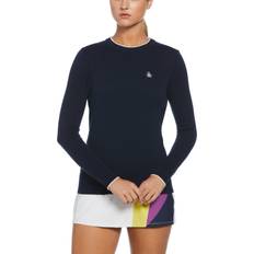 Golf Jumpers Original Penguin Women's Solid Pullover Sweater - Black Iris Blue