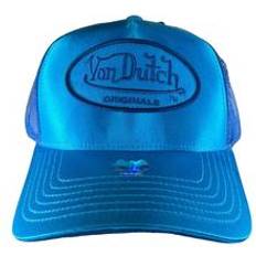 Von Dutch Clothing Von Dutch Satin Trucker Cap - Bleu