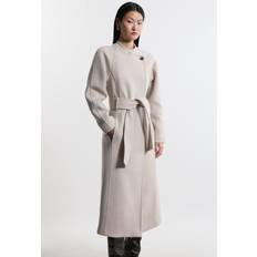 Karen Millen Men Clothing Karen Millen Premium Italian Manteco Wool Midaxi Coat - Oatmeal
