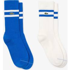 Lacoste Blue Socks Lacoste 2 Pack Tipped Ankle Socks - White/Blue