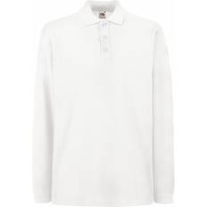 Fruit of the Loom Overdele Fruit of the Loom Premium Long Sleeve Polo Shirt - White