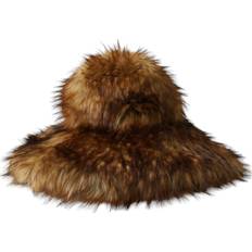 Dolce & Gabbana Brown Headgear Dolce & Gabbana Brown Faux Fur Bucket Hat