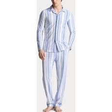 Men - Multicoloured Pyjamas Long Sleeve Stripe Pyjama Set - Blue Stripe