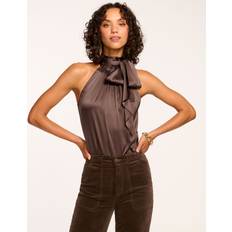 Seta Canottiere Ramy Brook Lori Silk Halter Top - Desert Brown