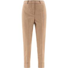 Peserico Peserico-Wool Punto Luce Trousers - Beige/Donna