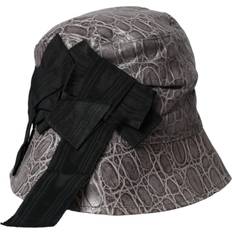 Dolce & Gabbana Grey Headgear Dolce & Gabbana Black Gray Patterned Leather Bucket Hat