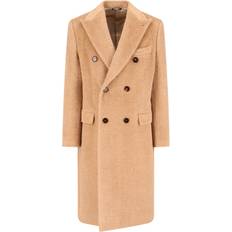 Dolce & Gabbana Brown Coats Dolce & Gabbana Double-Breasted Coat Beige