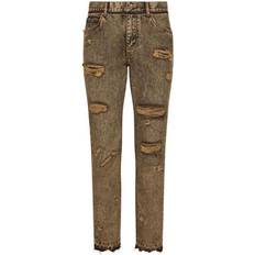 Dolce & Gabbana Jeans Dolce & Gabbana Ripped Denim Cotton Jeans Grey