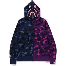 Bape Bekleidung Bape Color Camo Separate Shark FZ Hoodie - Navy/Purple