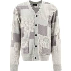 Grey - Man Cardigans Beams Plus-Patchwork Knitwear - Grey