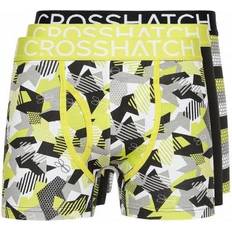 Pink Men's Underwear Crosshatch Crystaline Boxer Shorts Pack of 3 - Fuchsia