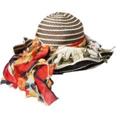 Multifargete - Unisex Hatter Dolce & Gabbana Brun Strå Solhatt Med Blomstertrykk Multicolor