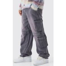 Herren - Violett Jeans boohooMAN Mens Cargo Jeans - Lila