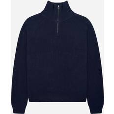 Woodbird Sweatere Woodbird WBLass Wool Half-Zip Striktrøje - Navy