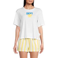 Vrouw - Wit Pyjama's DKNY Top and Boxer Sleep Set