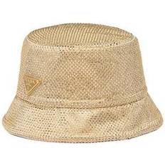 Guld Hatte Prada Crystal-Embellished Satin Bucket Hat - Gold
