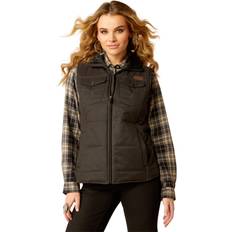 Fabric - Women Vests Ariat Grizzly Quilted Gilet - Black