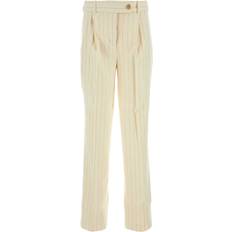 Zimmermann Byxor & Shorts Zimmermann Embroidered Wool Blend Luminosity Wide-Leg Pant - Printed