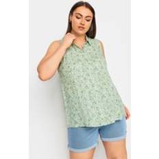 Floral Chemisiers Yours Floral Print Sleeveless Blouse - Green