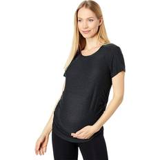 UV Protection T-shirts Beyond Yoga Lightweight Spacedye Maternity On The Down Low Tee - Black