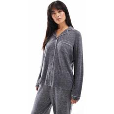 Sleepwear Loungeable Marl Rib Pyjama Set - Charcoal Grey