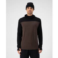 Mons Royale Yotei Merino Powder Hood Long Sleeve - Cedar/Black