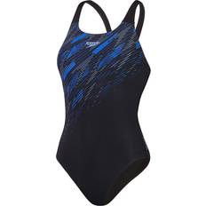 Vaatteet Speedo Women's Hyperboom Placement Muscleback One Piece Swimsuit - Black/Multi