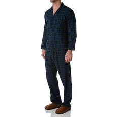 Green - Men Pajamas Hanes Men's Tall Plaid Flannel Pajama Set - Green