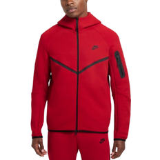 Mens nike black hoodie NIKE Tech Men's Full Zip Windrunner Hoodie - Gym Red/Black