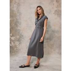 Short Dresses Mint Velvet Grey Utility Midi Shirt Dress