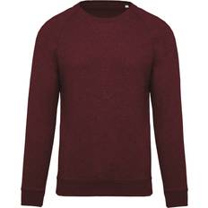 Mens Organic Crew Neck Raglan Sweatshirt - Wine