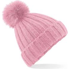 Pink Beanies Beechfield Verbier Pom Pom Beanie - Dusty Pink