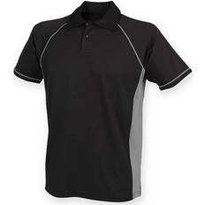 V-Neck Polo Shirts Finden & Hales and Performance Piped Polo Shirt Grey/Black
