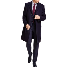 Men - XXS Coats Michael Kors Men's Classic Fit Luxury Wool Cashmere Blend Overcoats - Navy