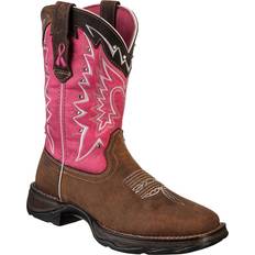 Shoes Lady Rebel Pink Ribbon Pull-On Western Boots - Pink/Brown