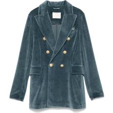 Fløjl Blazere Velvet Single Breasted Jacket - Light Blue