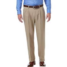 Haggar Premium Comfort Classic Fit Pleat-Front Pants - Khaki