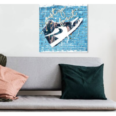 Interior Details Mercer41 Go for It Sneaker Graphic Print on Canvas 12.0 H x 12.0 W x 1.5 D Framed Art 12x12"