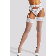 Bianco Set di lingerie Ann Summers Lace Top Glossy Stockings - White