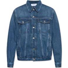 Herr - Jeansjackor - Vita Off-White Zip-Embellishment Denim Jacket - Men - Blue