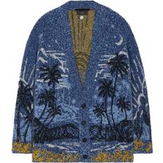 Polyamide Cardigans Alanui Beach-Print Knitted Cardigan - Men - Blue