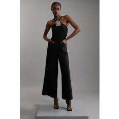 Karen Millen Women Jumpsuits & Overalls Karen Millen Compact Stretch Viscose Crystal Jumpsuit - Black